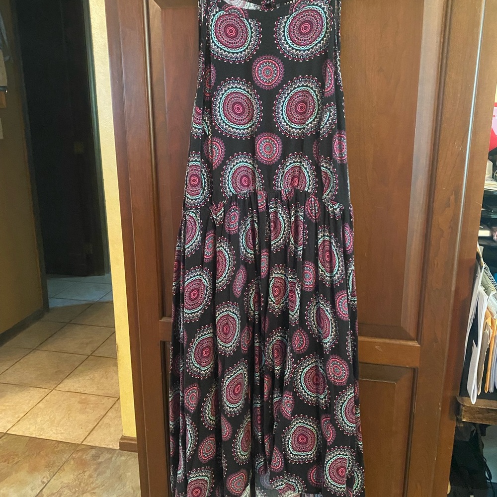 Torrid Black and Pink Mandala Maxi Dress
